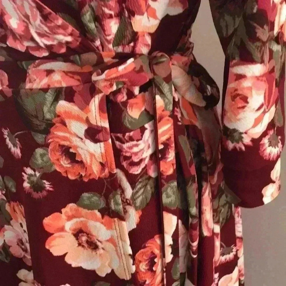 ModCloth Floral Wrap Dress Size L - Picture 4 of 8